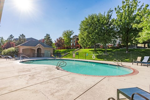 our resort style swimming pool is clean and ready for our residents to use at Austin Crest Apartments, Reno, 89523